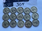 Lot of 15 Washington 90% Silver Quarters US COINS 1950-1964 SILVER See Pictures