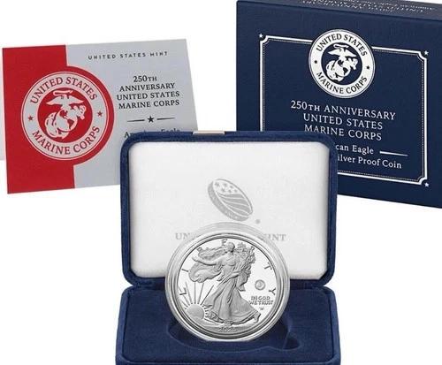 U.S. Mint American Eagle 2025 Marine Corps 250th Anniversary 1 oz Silver Proof
