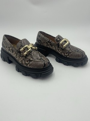 Lisa Vicky DECIDE -V Animal Print Lug Loafer SZ 8.5