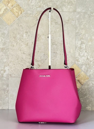 Michael Kors Pratt Medium Bucket Shoulder Tote Bag Dragonfruit