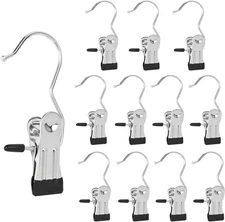 Boot Hanger Clips, 12-Pack Laundry Hanging Hooks Clothes Pins for Closet Organiz