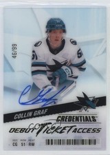 2024-25 Credentials Acetate Debut Ticket Access 46/99 Collin Graf Auto 0h93