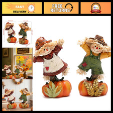 Fall Scarecrow Pumpkin Figurines - Thanksgiving Home Decor, Autumn Decorations