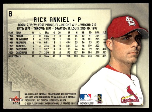 2001 Fleer Showcase Rick Ankiel St. Louis Cardinals #8 - Picture 2 of 2