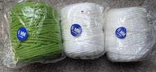 Macra World 6MM cord macrame 100 polyolefin vintage green white lot 3