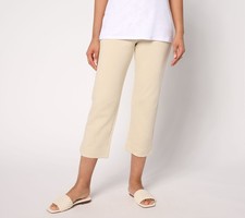 Belle by Kim Gravel Women's Petite Pants 12P Ponte Wide Hem Resort White A679961