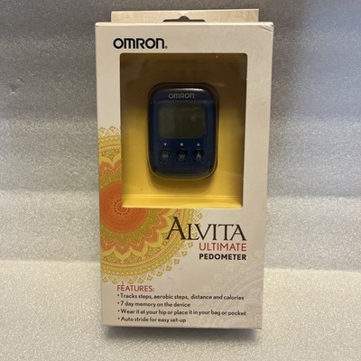 OMRON HJ-325 Alvita Ultimate Pedometer, Blue. Strap, Holder, Manual TESTED