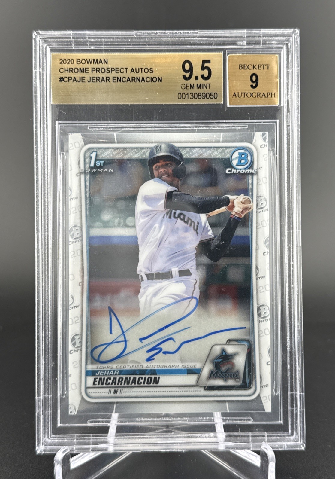 2020 Bowman Chrome Prospect Jerar Encarnacion 1st Auto Beckett BGS Gem Mint 9.5
