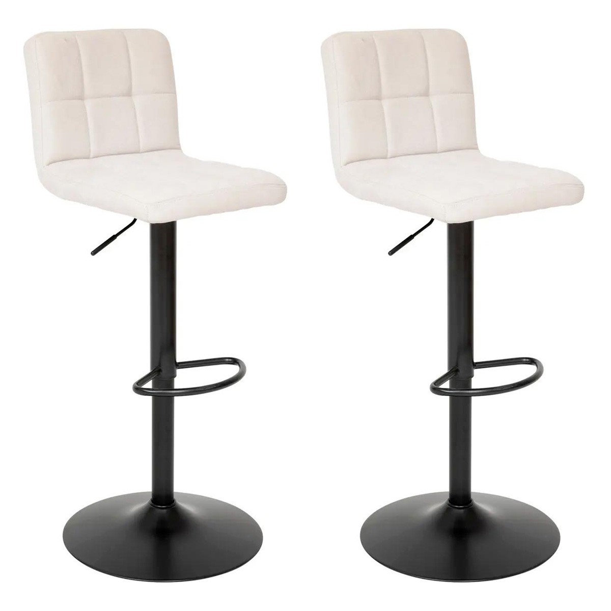 Chaise de bar beige ajustable Delek 104cm tabouret de cuisine rotatif en lot de 2