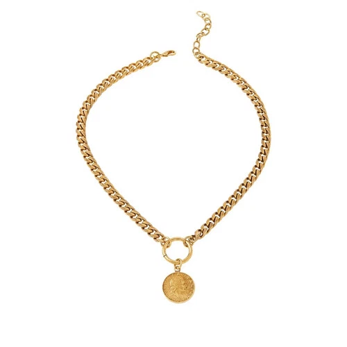 Bellezza Bronze Bold Chain Lira Necklace, 18" - product listing photo