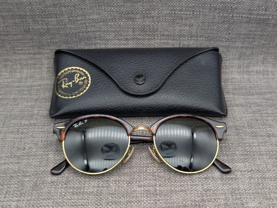Ray-Ban Clubround Polarised Sunglasses RB4246 51mm Tortoiseshell / Green, photo 1 of 5