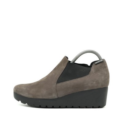 Mephisto Damen Komfort Keilpumps Pumps Grau Low-Top Elastik-Einsatz EU 38
