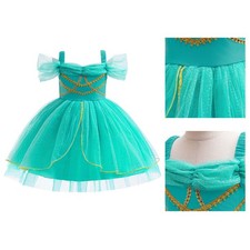 Girls Dancewear Sequins Dress Themed Gowns Golden Braided Tape Costume Holiday