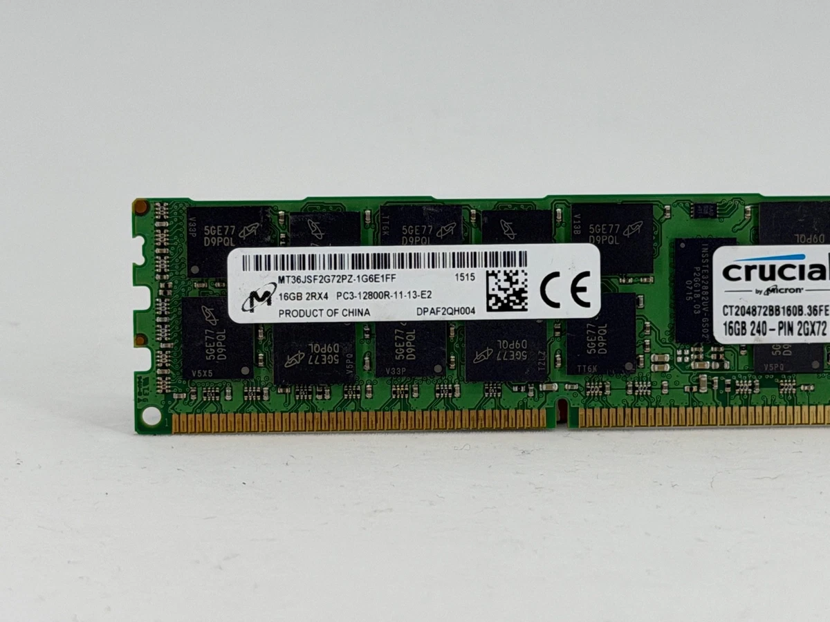 PC3-12800 (DDR3-1600) Computer Memory (RAM) 16 GB Total Capacity 1