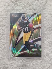 2025 Panini Select Kaleb Johnson RC White Prizm Shock #252 Steelers /799 