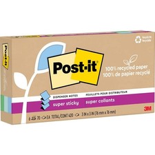 3M 3 X 3 IN. POST-IT SUPER STICKY ADHESIVE NOTE, ASSORTED OASIS - PACK OF 12