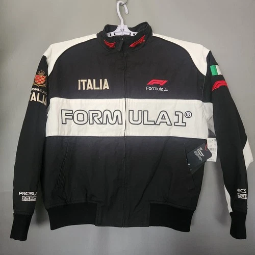 Formula 1 F1 Italia Racing Bomber Jacket Mens Large Black White PacSun NWT video thumbnail