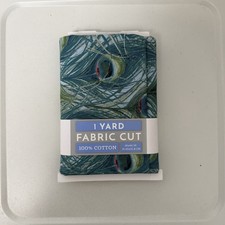 1 Yard Peacock Feathers 100% Cotton Fabric David Textiles 36x44