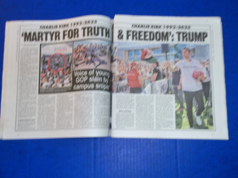 'CHARLIE KIRK' ASSASINATION/'KIRK' FUNERAL NEW YORK POST 9/11 & 9/22 | eBay