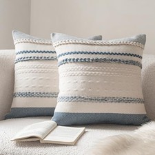Boho Throw Pillow Covers 18x18 Inch Set of 2 18" x 18" Pack of 2 Blue