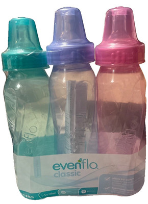 Evenflo Classic, 3 Count, Light Tint , 8 Ounce, Slow Flow, 0-3 Months LOT OF 2