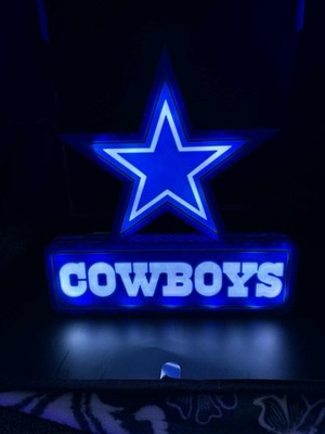 Dallas Cowboys Lamp Great for Home Decor 10inches Tall Changing Color Lamp