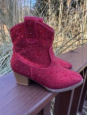 Dorothy Red Rhinestone Link Cowboy Boots Girls Sz 9 Wizard of Oz Wicked