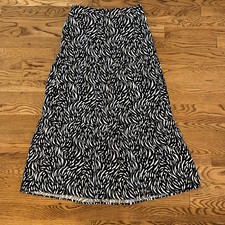Nine West Women's Maxi/Midi Skirt Black White Pattern Size 