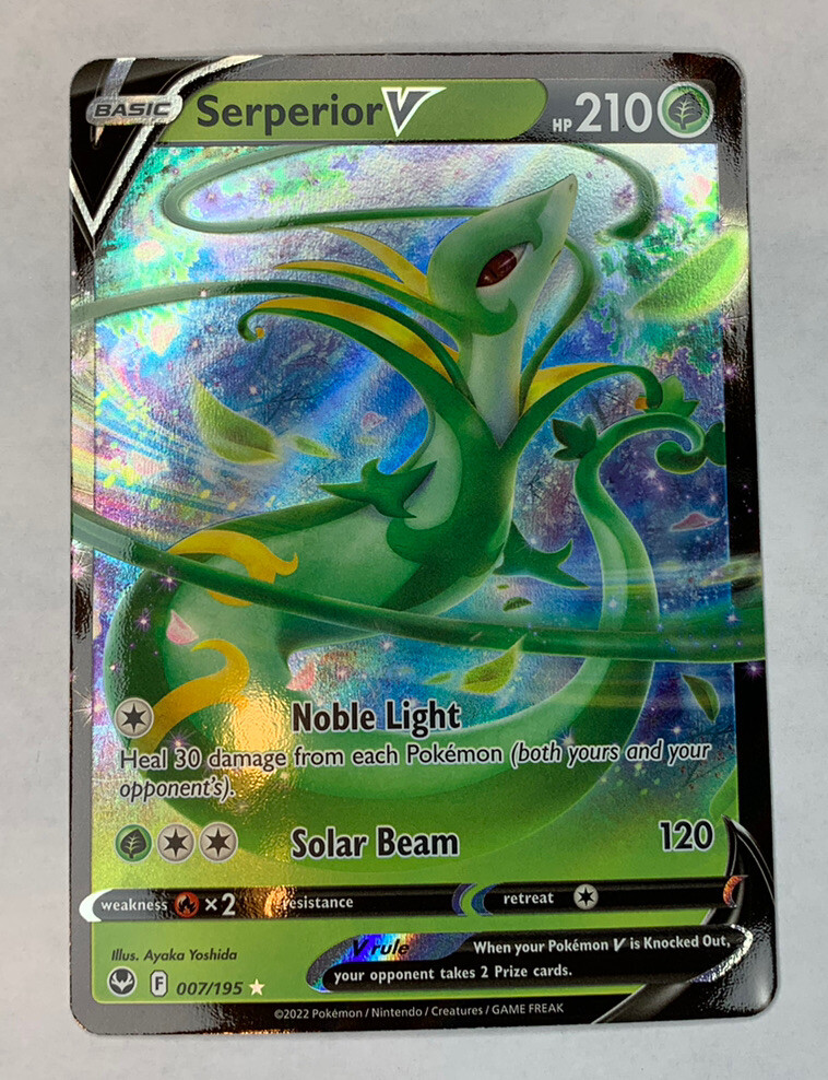 Pokemon TCG Serperior V Silver Tempest 007/195 Holo Ultra Rare NM TOPLOADER