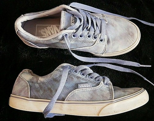 VANS LOW TOP TWO TONE SKY BLUE BOHO HIPPY TIE DYE TRAINERS SHOES UK 2.5 EU 34.5 - Picture 8 of 11