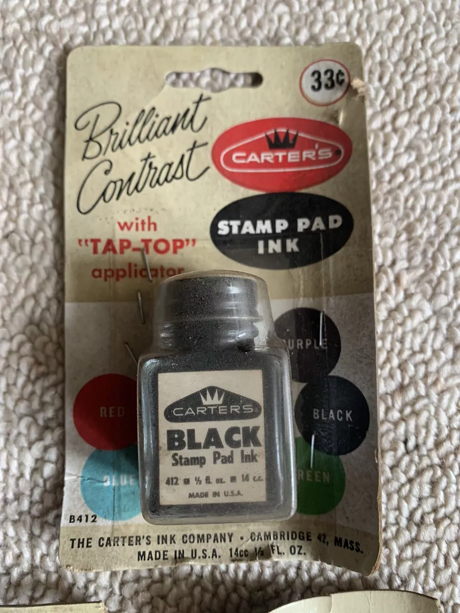 Black Label Carter's Ink Bottle .5 oz Stamp Pad Ink