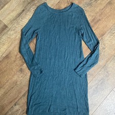 LOU & GREY | Cozy soft stretchy Rayon teal sweater dress long sleeve size small