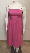 Goodthreads Spaghetti Strap Elastic Back Fit & Flare Pink Midi Dress Size L