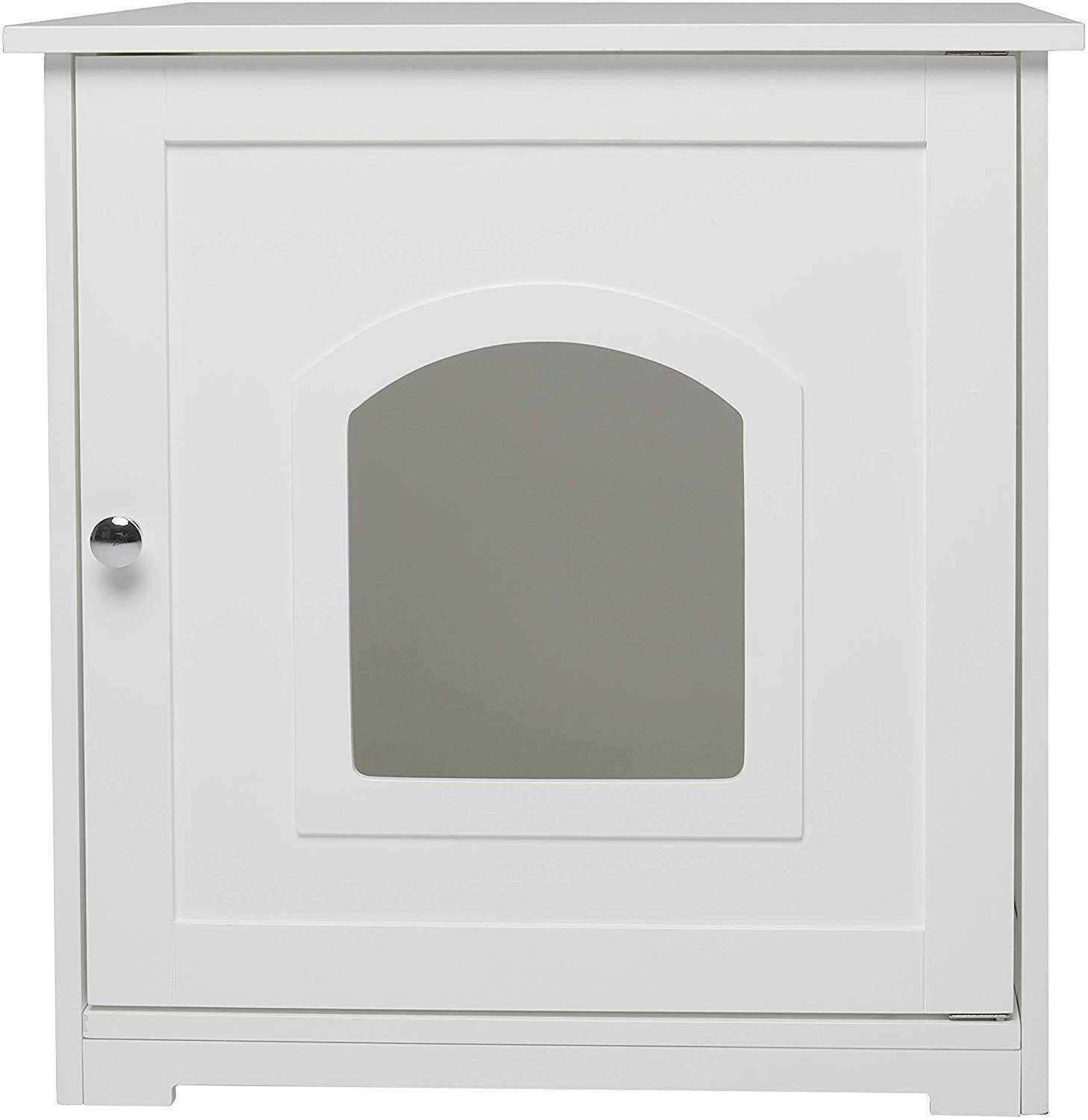 Kitty Litter Loo Cat Hidden Litter Box Cover Enclosure Furniture End Table White