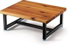 6.5"Acacia Wood One Step Stool for Adults with Non-Slip Rubber Feet 550 lbs
