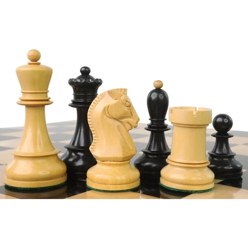 1950s' Fischer Dubrovnik Chess Pieces Only Set - Ebony & Boxwood - 3.8 " King