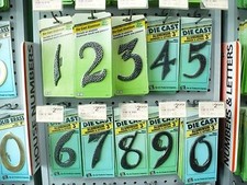 Die-Cast Aluminum Black Hammered Finish House Numbers  3.5" 
