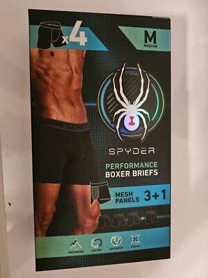 Spyder Boxer Uomo Performance In Nylon Sportivo - Confezione Da 4 - Traspiranti E Asciugatura Rapida (Taglie S, M, L, XL)