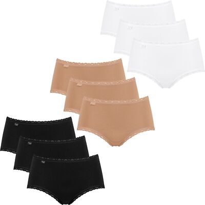 3 Sloggi Damen 24/7 Cotton Lace Midi Slips Unterhosen 38 - 50 auch in Übergrößen