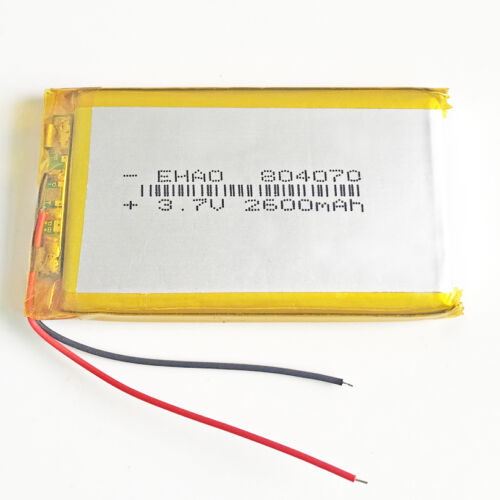 Batteria ricaricabile 3,7 V 2600mAh Lipo per cellulare power bank GPS DVD 804070 - Foto 1 di 7