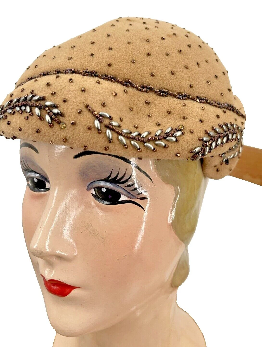 Sombreros vintage 1940s de Terciopelo para mujeres