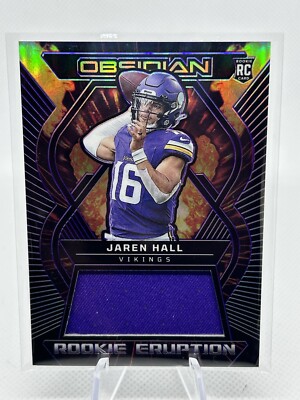 2023 Panini Obsidian Football Jaren Hall Rookie Eruption Patch Purple #02/75