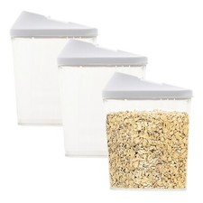 3 Cereal Containers Airtight Dispenser Dry Food Storage Tub Kitchen Accessories