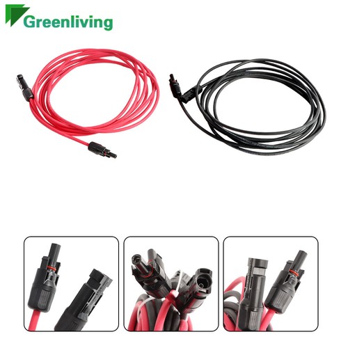 4/6mm² 2/5/10/20M Black+Red Solar Panel Extension Cable Wire+M4