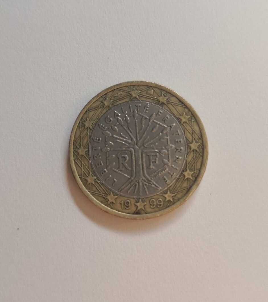 Monnaie 1 Euro France 1999 – Pièce Avec Erreur, état EBC