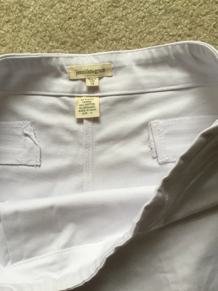 Pantalones Cortos Jennifer & Grace Mujer Talla 10 Blancos Informales Sin Bolsillo Foto 2 de 4