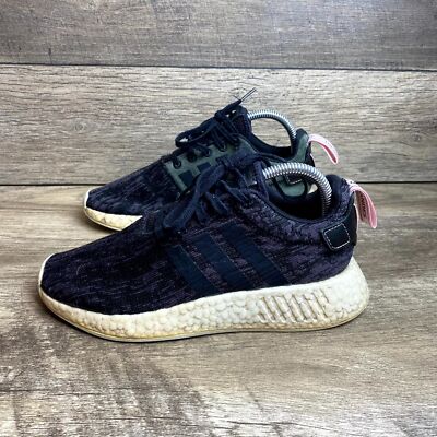 Adidas NMD R2 BY9314 Womens 7 Running Shoes Core Black Lace-Up Athletic Sneakers
