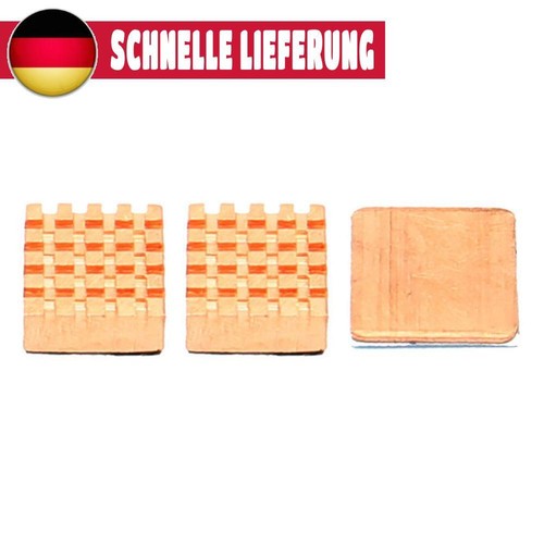 3 Stück Kupfer-Metall-Kühlkörper Passives Kühlpad für Raspberry Pi 3B+ 3B 2B