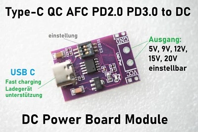 SATOR_STORY Type C QC AFC PD2.0 PD3.0 to DC Scam Fast Charge Trigger Power Board Module
