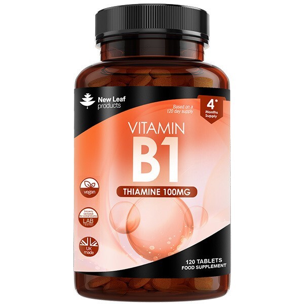 Vitamin B1 100mg Thiamine 4 Month Supply - High Strength Heart & Nervous System